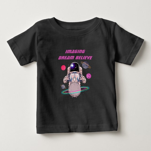 Camiseta Para Bebê Planetas astronautas espaciais legal (Frente)