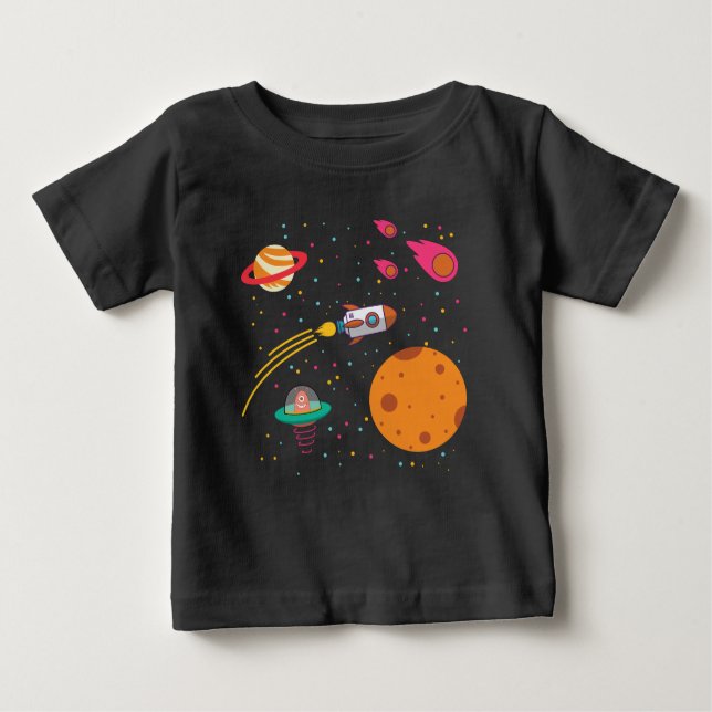 Camiseta Para Bebê Planetas Externos Toddler T-shirt (Frente)