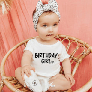 Camiseta Para Bebê Planície Branca Negra Minimalista de Birthday Mini