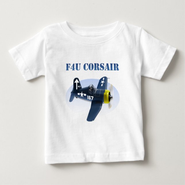 Camiseta Para Bebê Plano #167 do corsário de F4U (Frente)