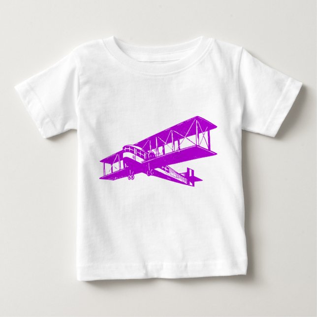 Camiseta Para Bebê Plano Vintage - Roxo (Frente)