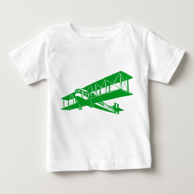 Camiseta Para Bebê Plano Vintage - Verde Grass (Frente)