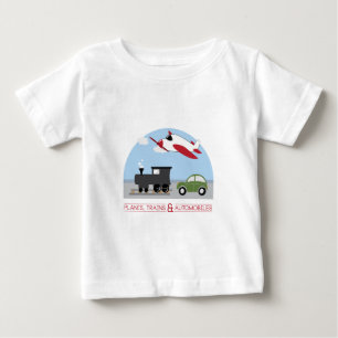 Camiseta Para Bebê Planos, Trains&Automobiles