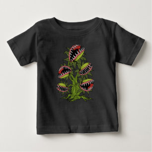 Camiseta Para Bebê Planta Carnívora Oferece Armadilha de Vênus Mons