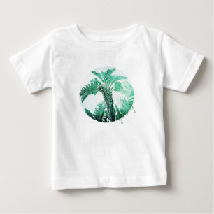 Camiseta Para Bebê Planta de banana folha verde