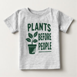 Camiseta Para Bebê Plantas Engraçadas Antes das Pessoas Arte de Carim