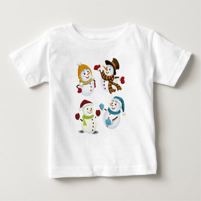 Camiseta Para Bebê Playera con mangas y dibujo navideño (Frente)