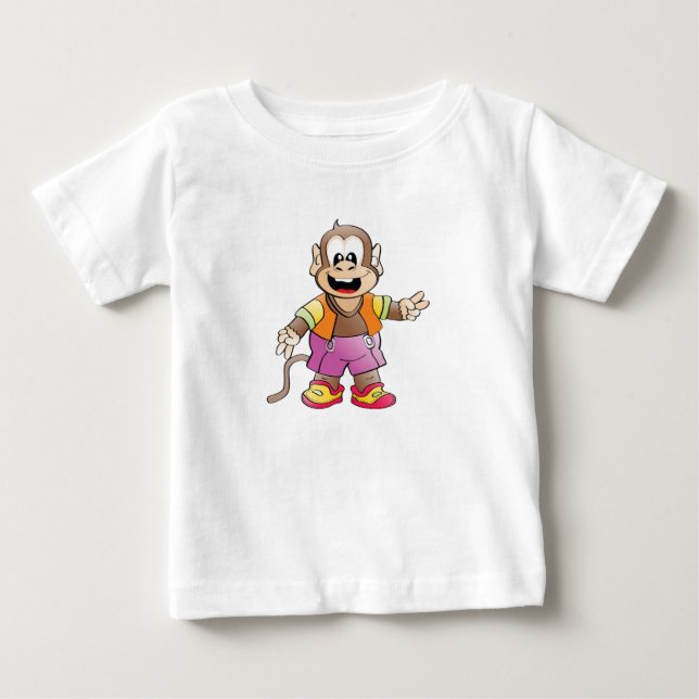 Camiseta Para Bebê Playera De Bebé Monito divertido alegre (Frente)