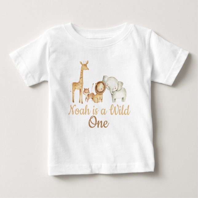 Camiseta Para Bebê Playera De Bebé Wild One Safari (Frente)