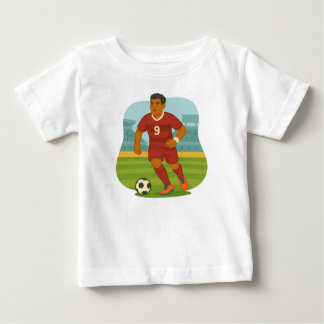 Camiseta Para Bebê Playera Futbolista Jugando con el Balón 