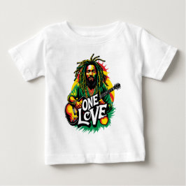 Camiseta Para Bebê Playera One Love el Rey del Reggae