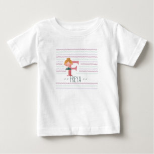 Camiseta Para Bebê Plink Bailarina Fofa Letra F Criança 