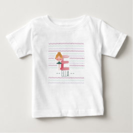 Camiseta Para Bebê Plink Cute Ballerina Letter E Toddler