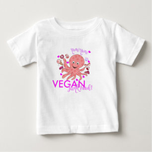Camiseta Para Bebê Plissado T da criança da COMIDA LIXO do VEGAN de