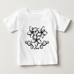 Camiseta Para Bebê Plumeria de Havaí do amor