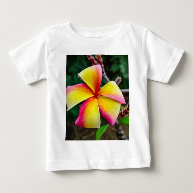 Camiseta Para Bebê Plumeria rubra (Frente)