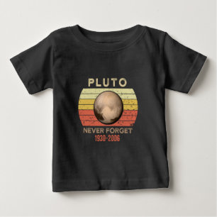 Camiseta Para Bebê pluto nunca esquece, eris, lua, astronomia, astron