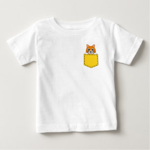Camiseta Para Bebê Pocket Pet Cat