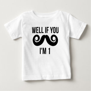 Camiseta Para Bebê Poço se você bigode mim é 1