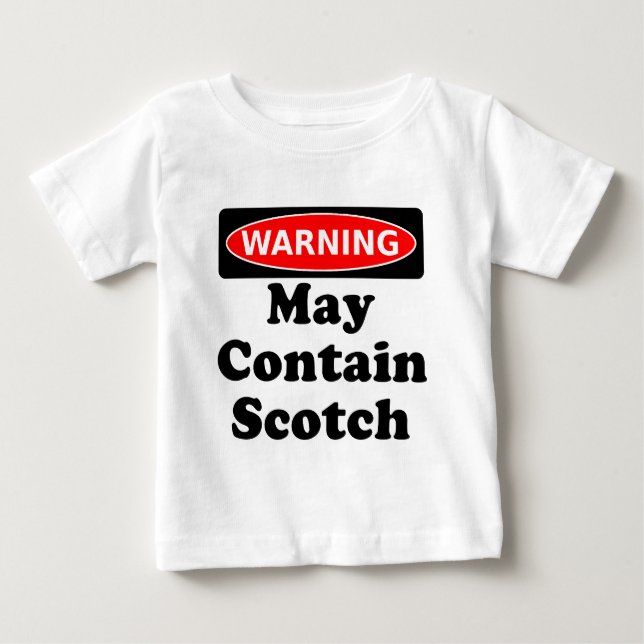 Camiseta Para Bebê Pode conter escocês (Frente)