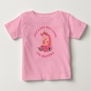 Camiseta Para Bebê Pode Mudar Uma Menina De Texto Que Ama A Avó Unico