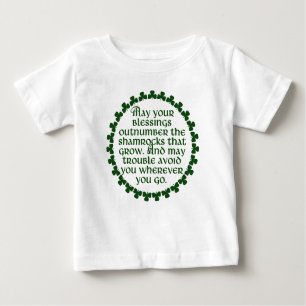 Camiseta Para Bebê Podem suas bênçãos ultrapassar os trevos, irlandês