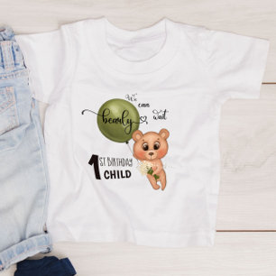 Camiseta Para Bebê Podemos Brindar (Mal) Esperar Criança primeiro ani