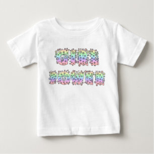 Camiseta Para Bebê Poder da menina com estrelas e Sparkles