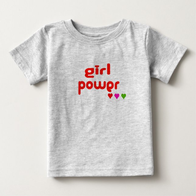 Camiseta Para Bebê Poder da Mini Me Retro Girl (Frente)