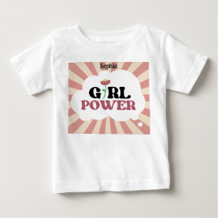 Camiseta Para Bebê PODER FEMININO. Nome editável