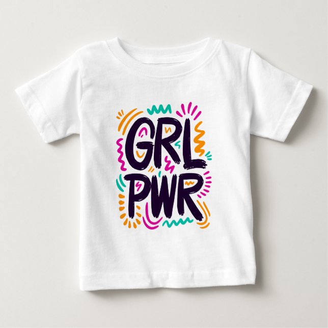 Camiseta Para Bebê Poder para Garota (Frente)
