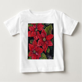 Camiseta Para Bebê Poinsettia Vibrante Em Aquarela