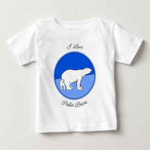 Camiseta Para Bebê Polar Bear Mãe e Pintura em Cubo - Arte Selvagem
