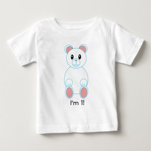 Camiseta Para Bebê Polar Bear, sou um aniversário (Frente)