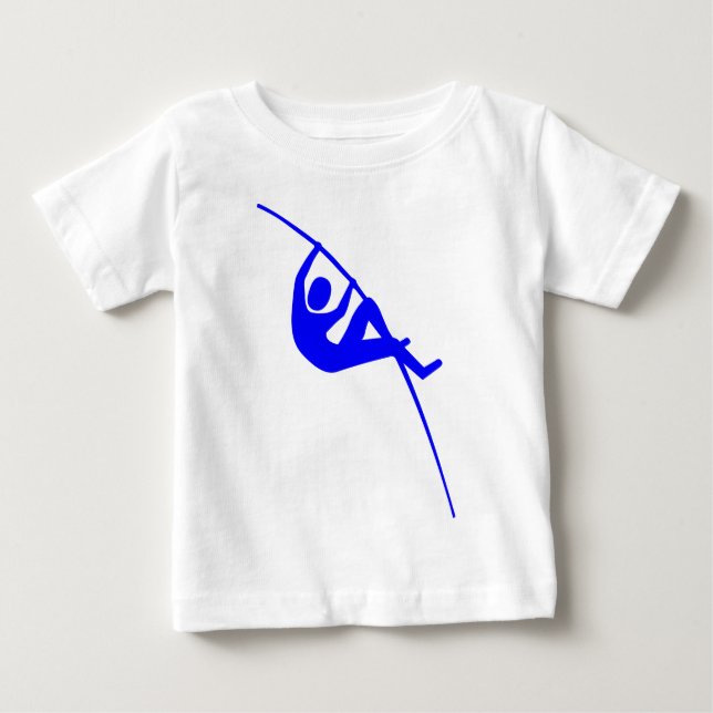 Camiseta Para Bebê Pole Vaulting - Azul (Frente)