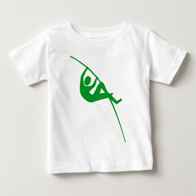 Camiseta Para Bebê Pole Vaulting - Grass Green (Frente)
