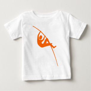 Camiseta Para Bebê Pole Vaulting - Laranja