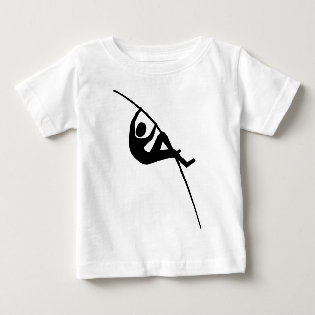 Camiseta Para Bebê Pole Vaulting - Preto (Frente)