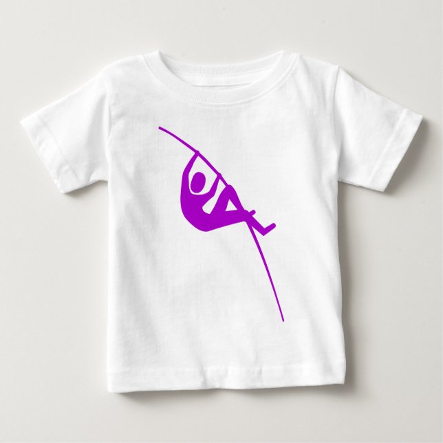 Camiseta Para Bebê Pole Vaulting - Roxo (Frente)