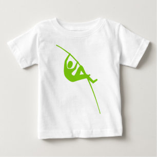 Camiseta Para Bebê Pole Vaulting - Verde marciano