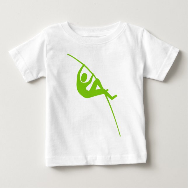 Camiseta Para Bebê Pole Vaulting - Verde marciano (Frente)