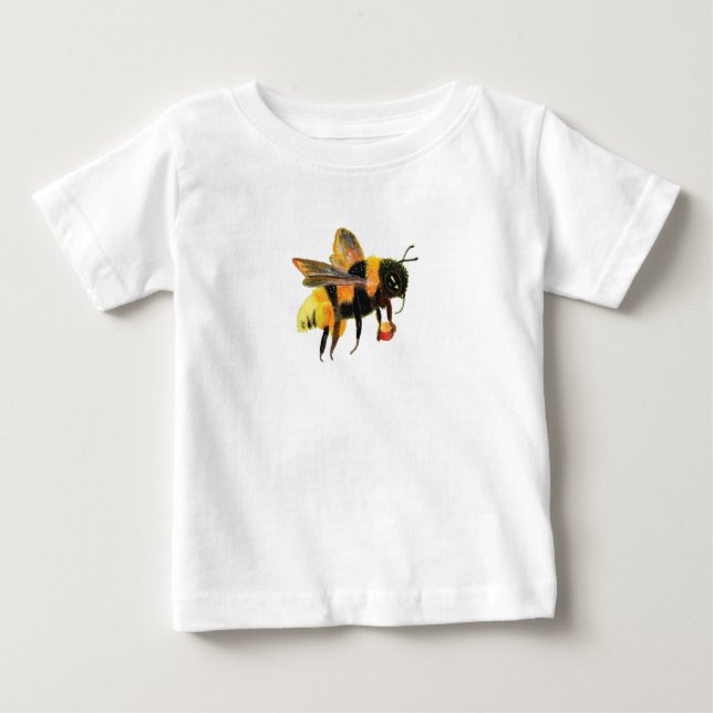 Camiseta Para Bebê pólen de carregando de abelha (Frente)