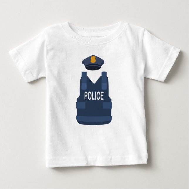 Camiseta Para Bebê Polícia  (Frente)