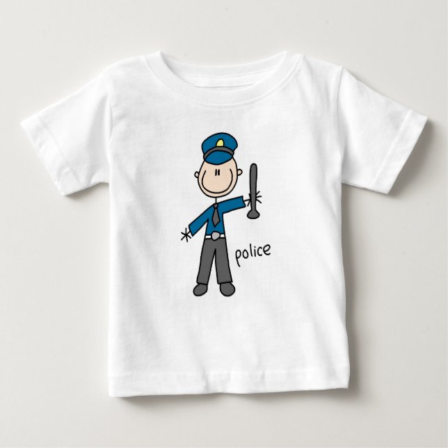 Camiseta Para Bebê Policial - Figura (Frente)