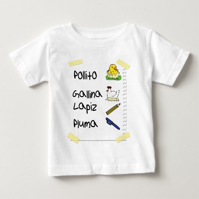 Camiseta Para Bebê pollito / galinha (Frente)