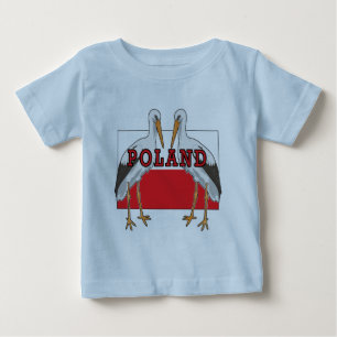 Camiseta Para Bebê Polônia polonês da cegonha branca