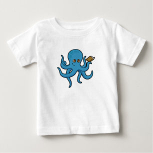 Camiseta Para Bebê Polvo com Livro