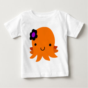 Camiseta Para Bebê Polvo da flor do Dia das Bruxas