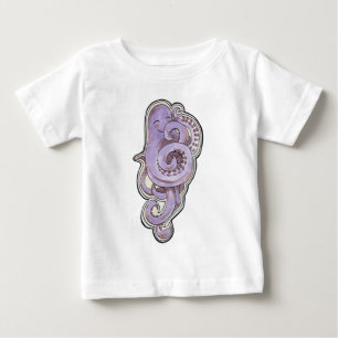 Camiseta Para Bebê Polvo tímido