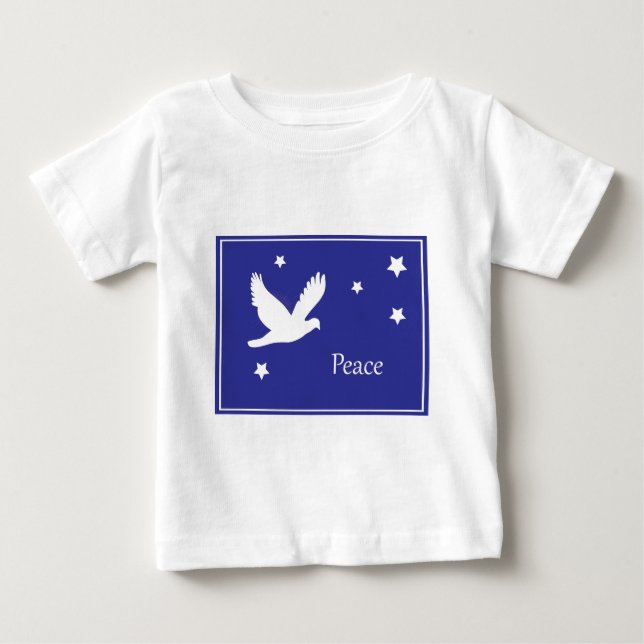 Camiseta Para Bebê pomba da paz (Frente)